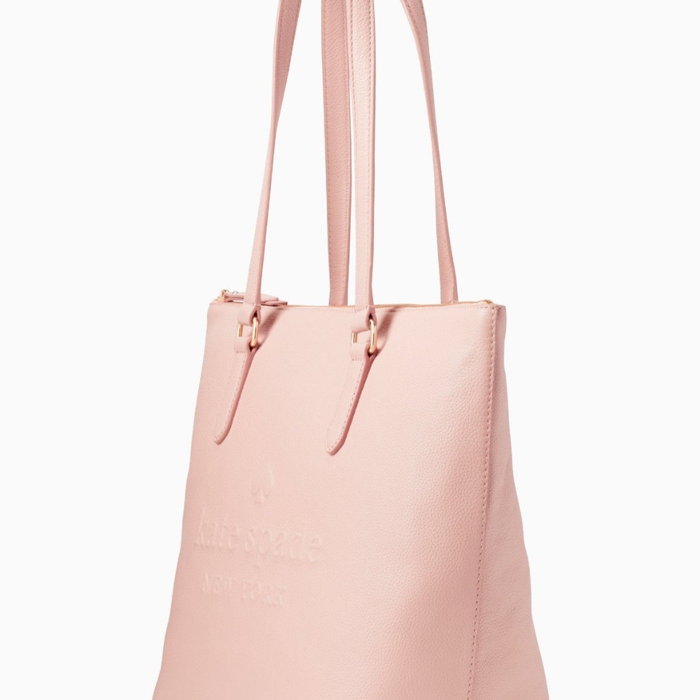 Kate Spade Logo Penny Pink Leather Tote NWT $399 - Picture 6 of 7